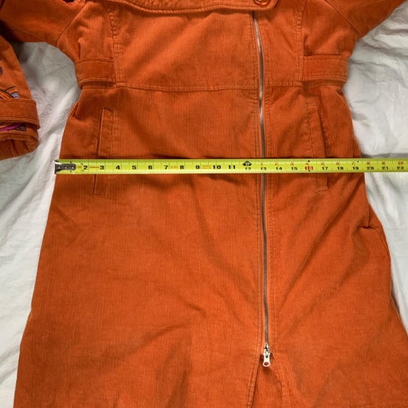 Boho Embroidered Orange Corduroy Coat by KanaBeach Women’s 12 - Picture 10 of 16